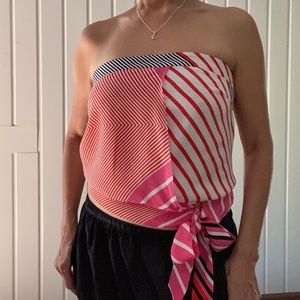 Bebe  bustier Crop Strapless Top Sz M